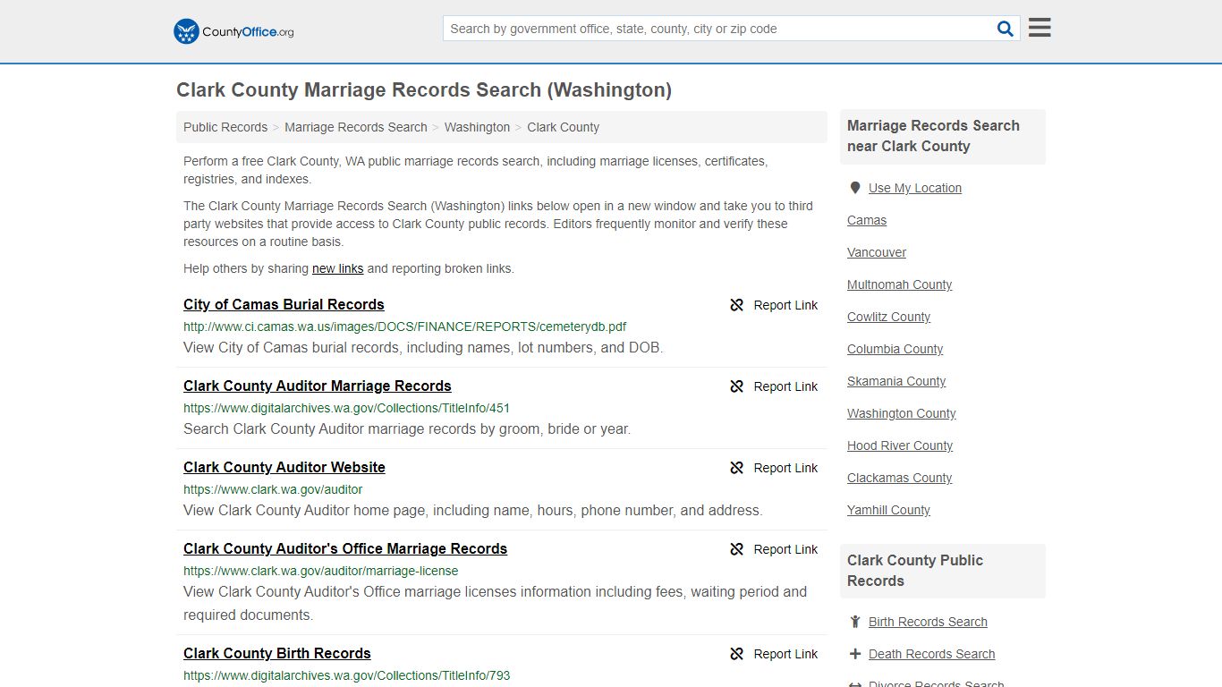 Marriage Records Search - Clark County, WA (Marriage ...